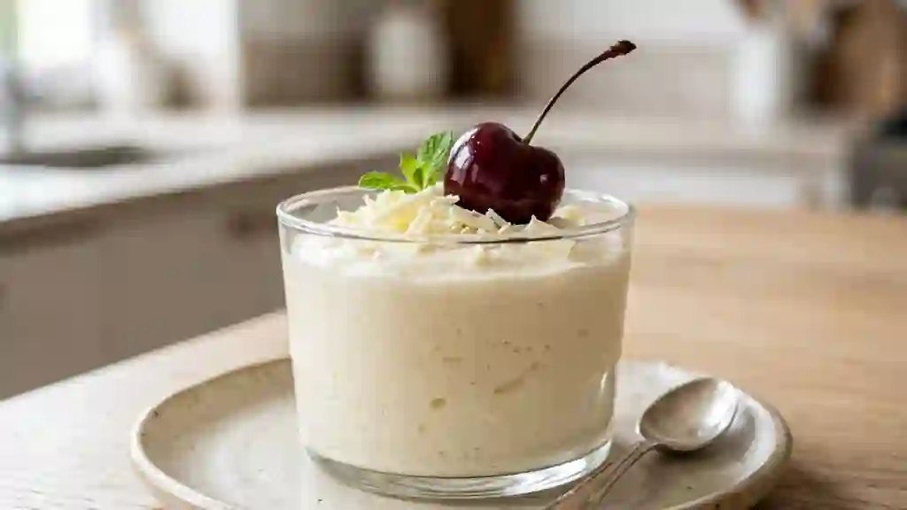 Mousse nuage chocolat blanc et kirsch - Photo de présentation