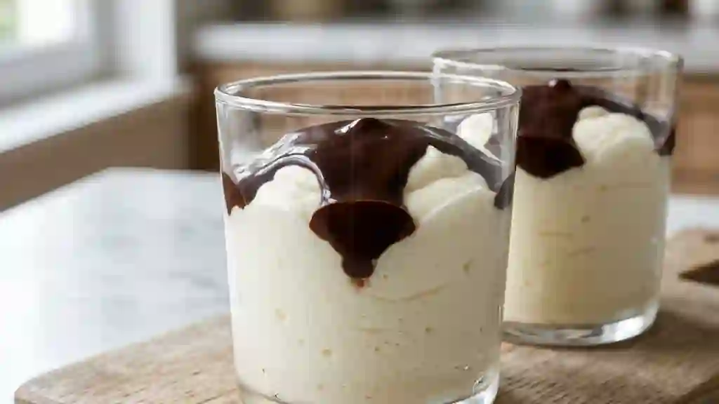 Mousse ivoire et son miroir noir intense - Photo de présentation