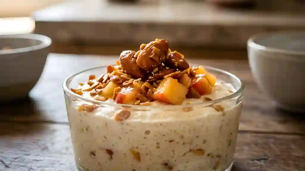 Mousse aux amandes et pêches - Photo de présentation
