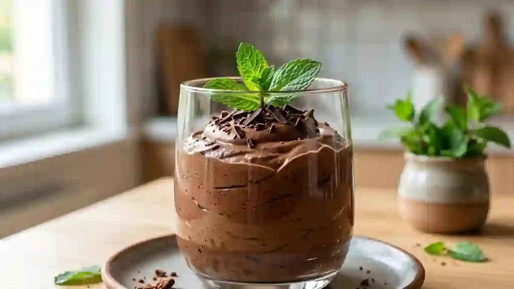 Mousse onctueuse chocolat noir et menthe - Photo de présentation