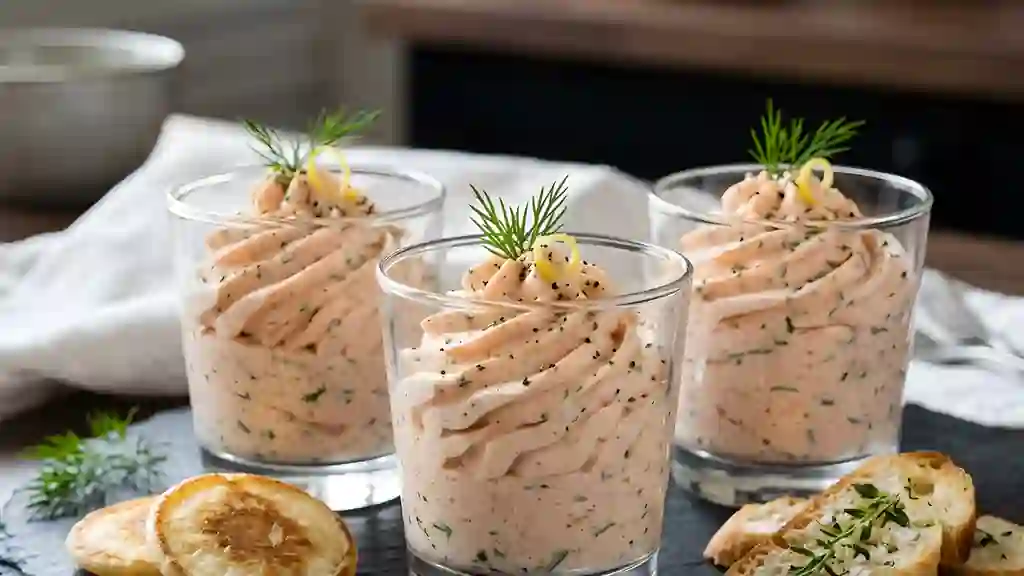 Mousses de saumon onctueuses aux herbes - Photo de présentation