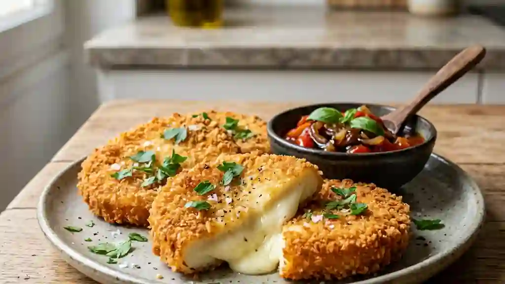 Mozzarella panée crousti-fondante - Photo de présentation