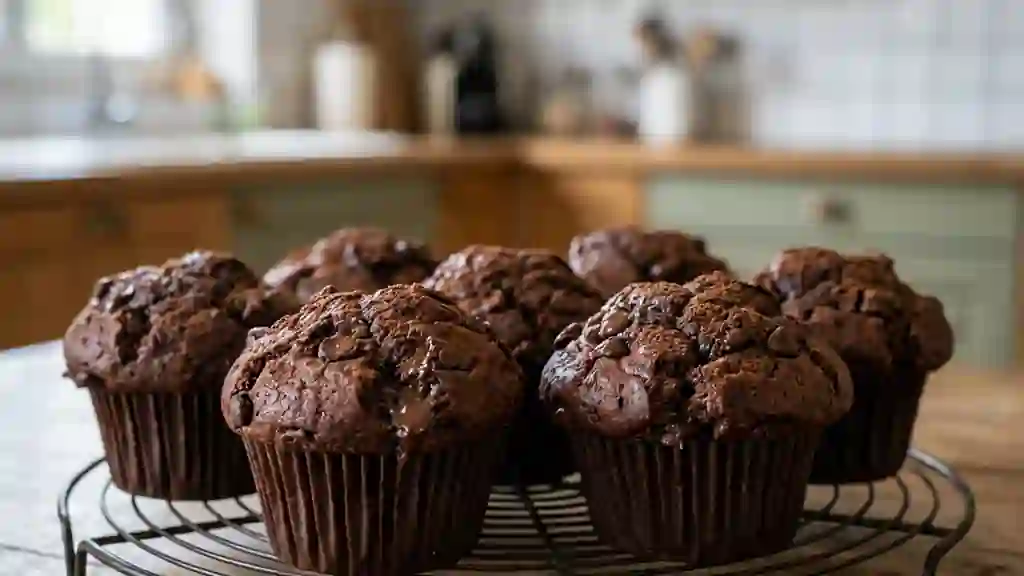 Muffins fondants au double chocolat - Photo de présentation