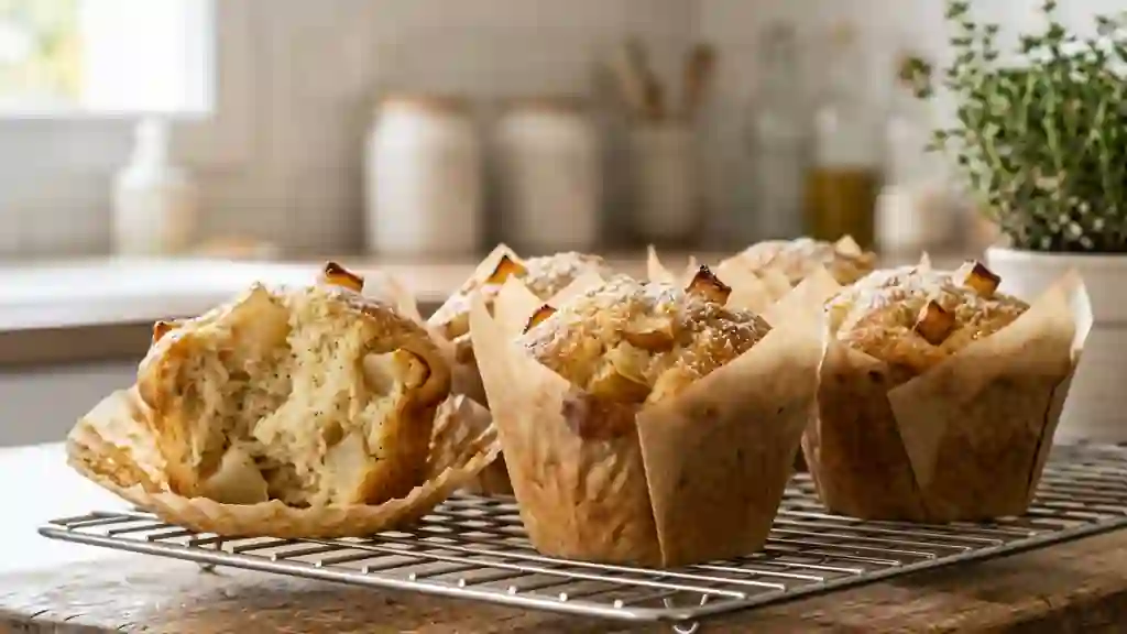 Muffins fondants à la poire et au yaourt - Photo de présentation