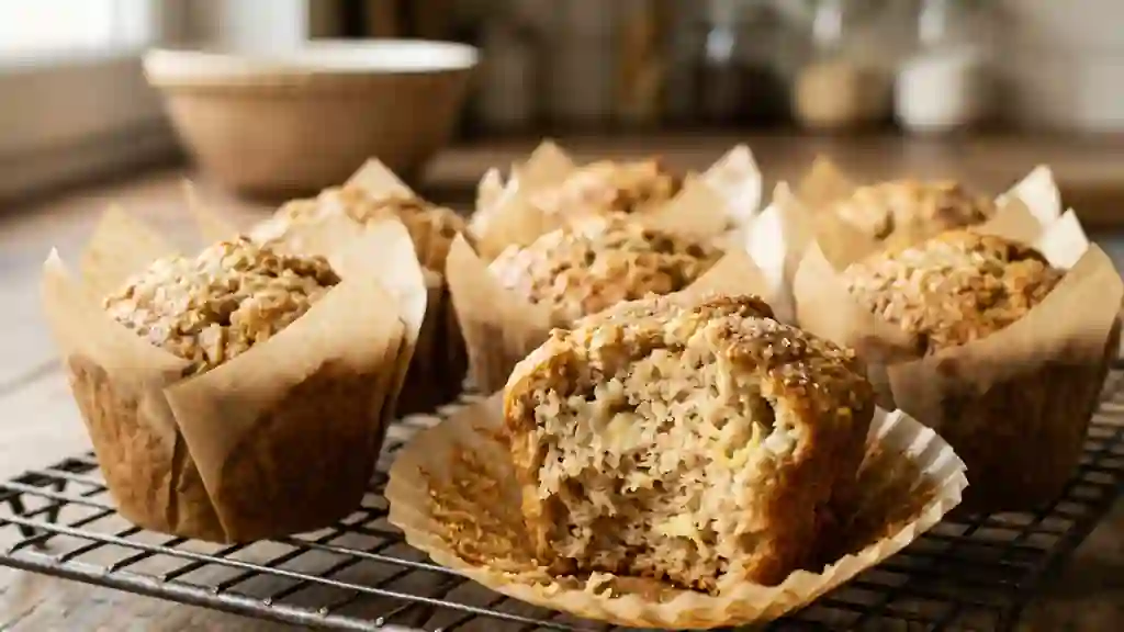 Muffins fondants banane et gingembre frais - Photo de présentation