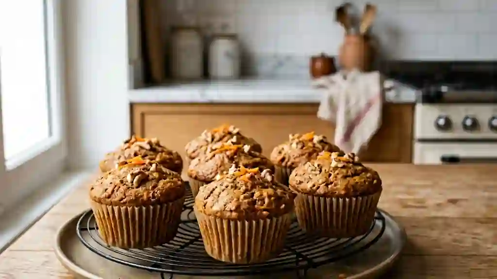 Muffins fondants carotte et cannelle - Photo de présentation