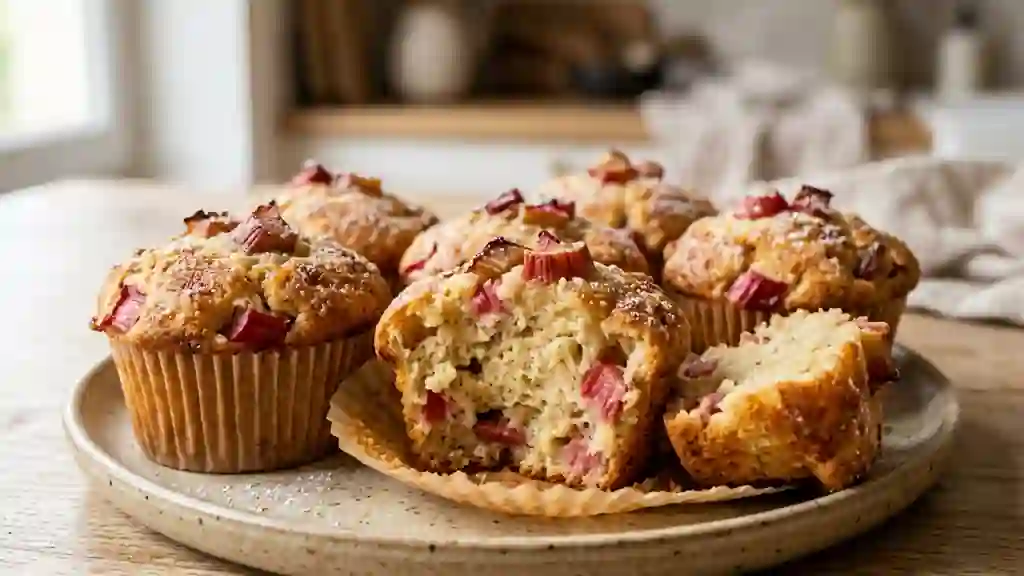 Muffins Fondants Rhubarbe et Vanille - Photo de présentation