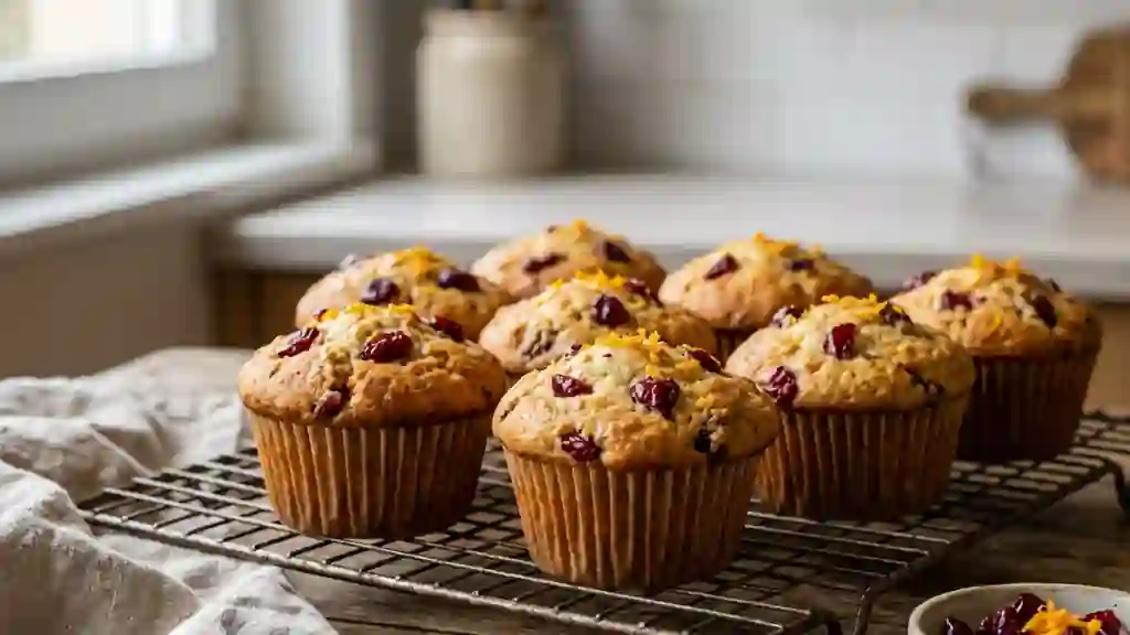 Muffins Moelleux Canneberge et Orange - Photo de présentation