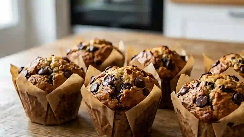 Muffins Moelleux Pomme et Pépites de Chocolat - Photo de présentation