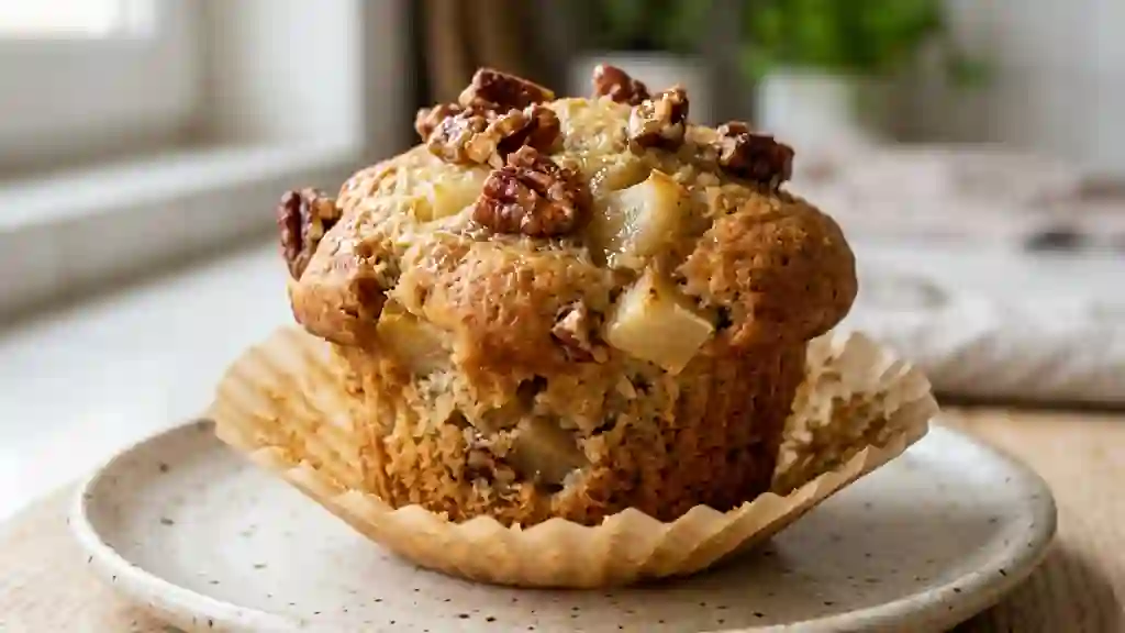 Muffins fondants poire et pécans croquantes - Photo de présentation
