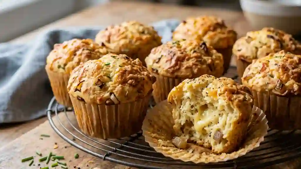 Muffins Moelleux au Fromage et Oignons Fondants - Photo de présentation