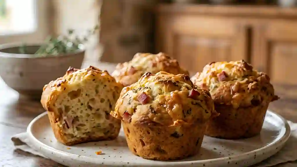 Muffins salés jambon et fromage fondants - Photo de présentation