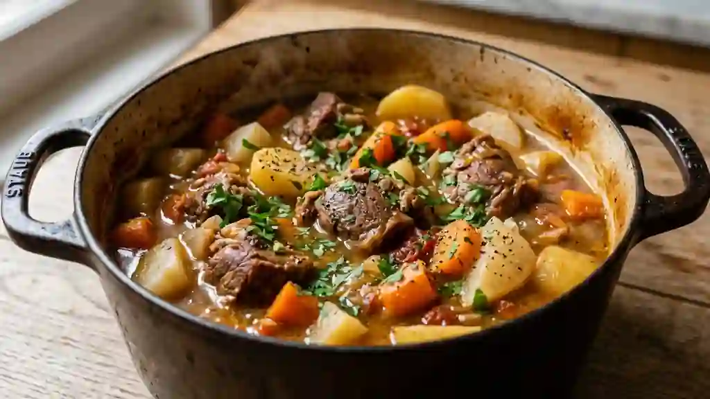 Navarin d'agneau fondant aux légumes racines - Photo de présentation