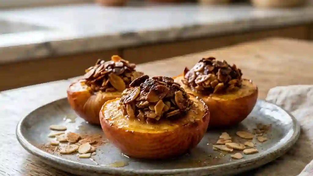 Nectarines rôties au miel et amandes craquantes - Photo de présentation