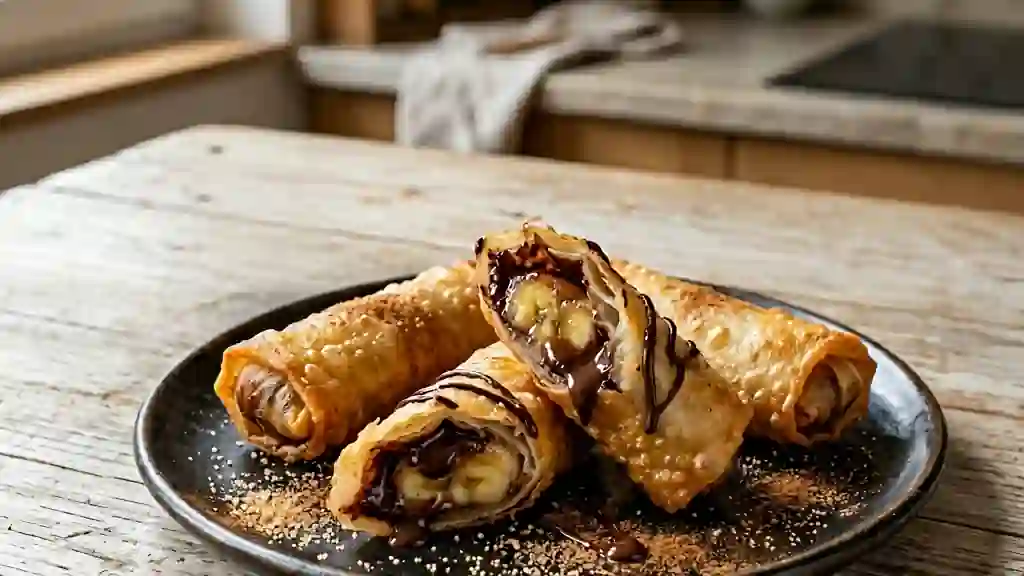 Nems Banane Chocolat Croustillants - Photo de présentation