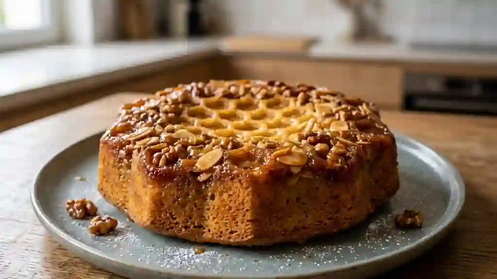 Nid d'abeille fondant au miel et noix croquantes - Photo de présentation