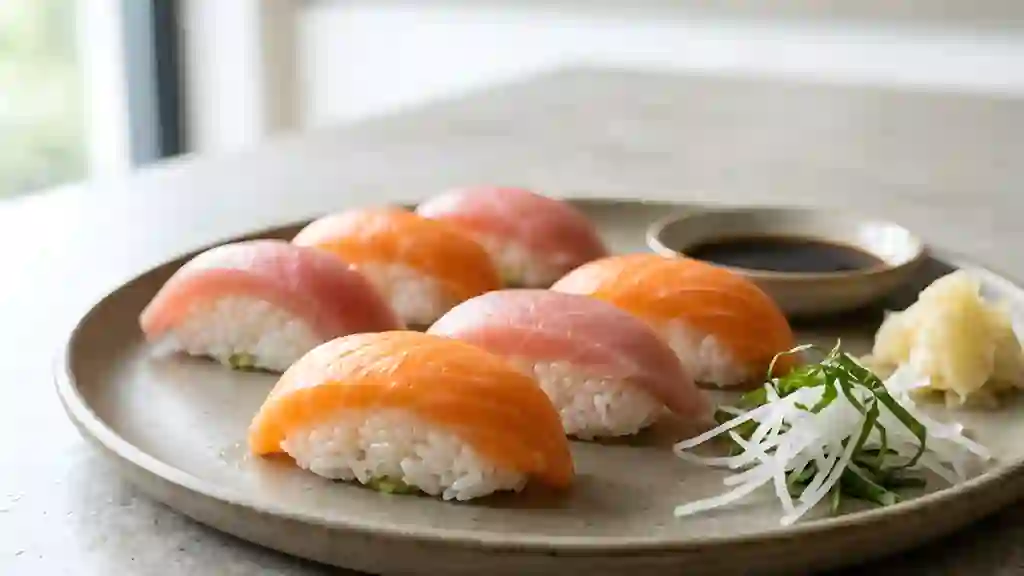 Nigiri-sushis au poisson frais - Photo de présentation