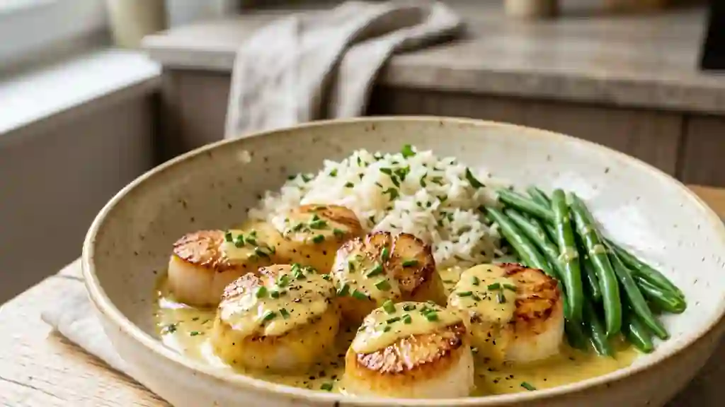 Noix de Saint-Jacques Snackées au Curry Doux - Photo de présentation