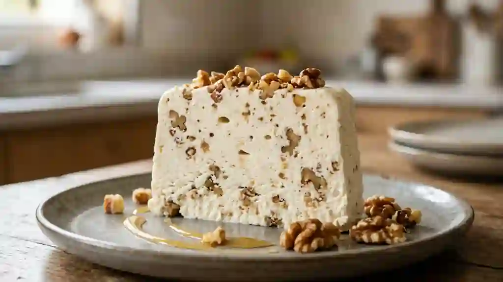 Nougat glacé onctueux au mascarpone et noix - Photo de présentation