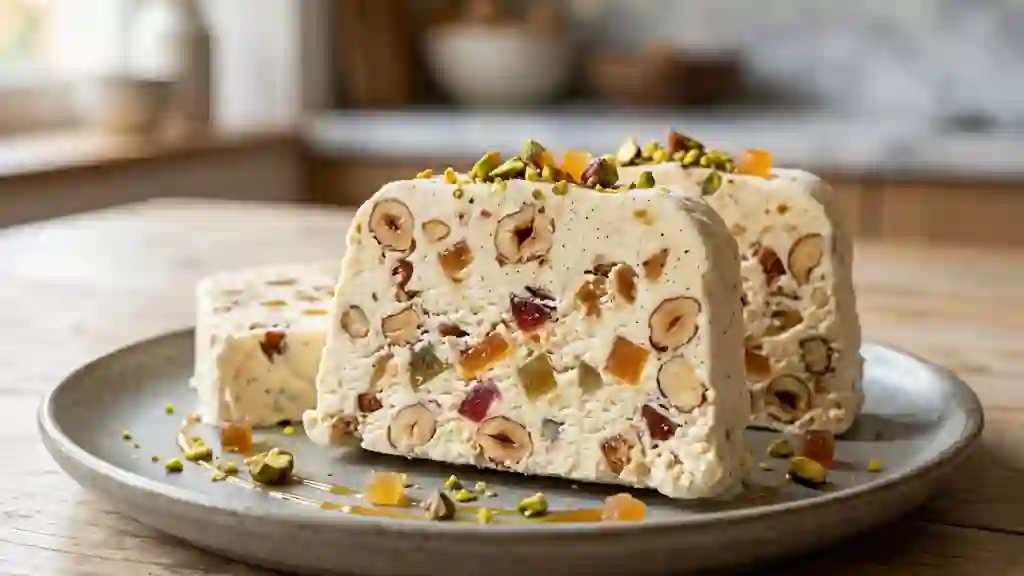 Nougat glacé onctueux aux éclats croquants - Photo de présentation