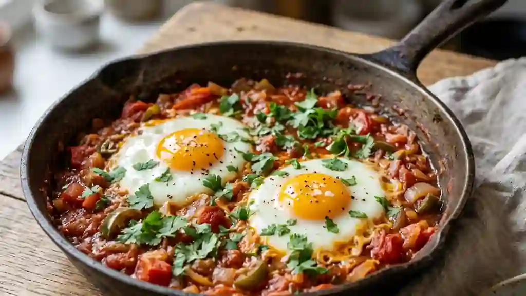 Oeufs à la mexicaine fondants et pimentés - Photo de présentation