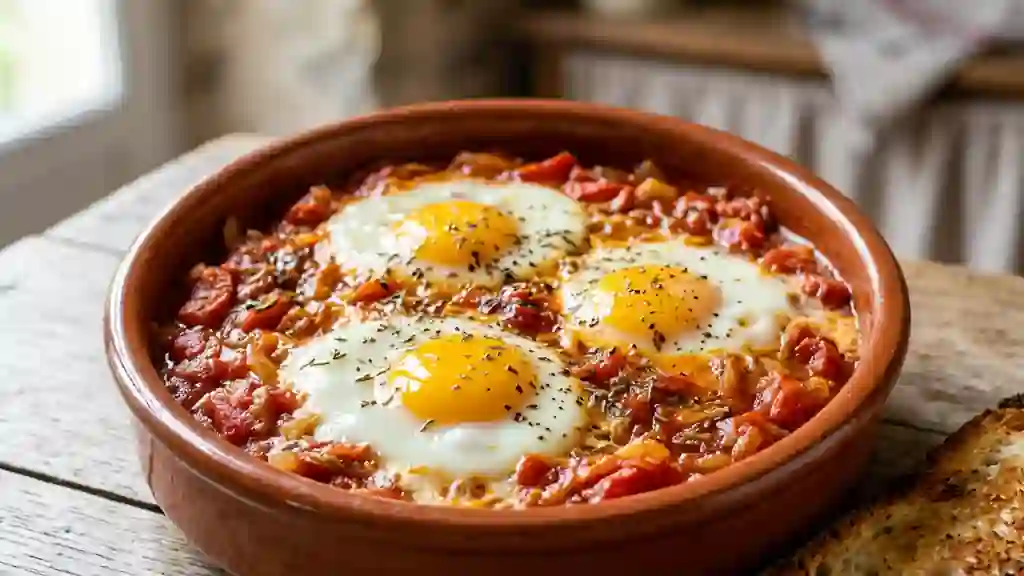 Œufs à la provençale fondants et tomatés - Photo de présentation