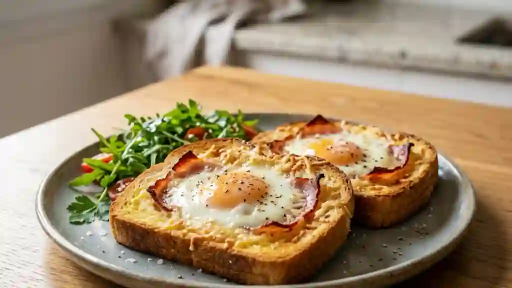 Oeufs au nid dorés et coulants - Photo de présentation