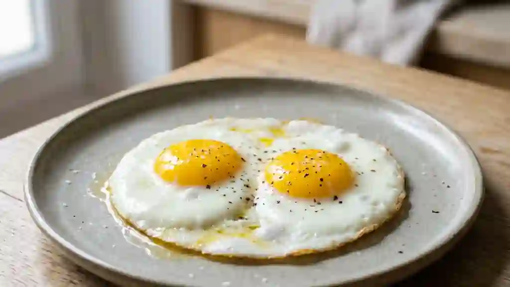 Œufs au plat au beurre noisette - Photo de présentation
