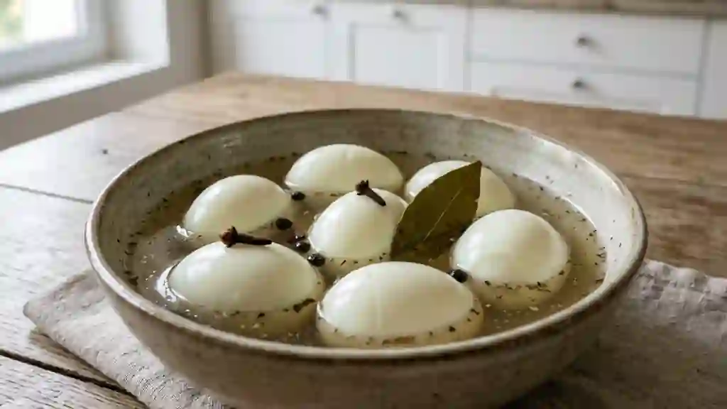 Oeufs marinés au vinaigre et épices - Photo de présentation