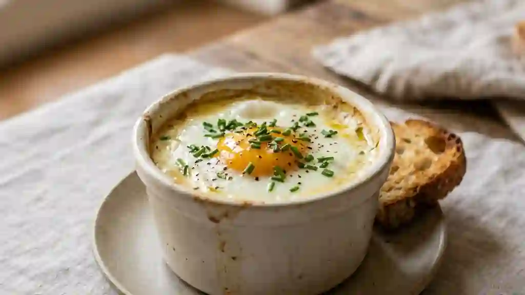 Oeufs cocotte onctueux au Madère - Photo de présentation