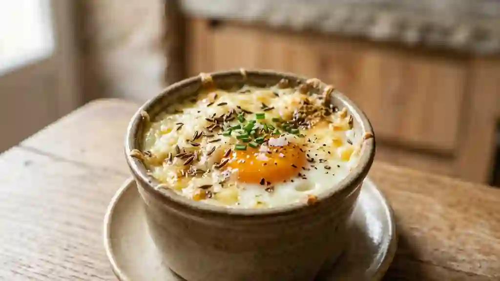 Œufs cocotte crémeux au cumin et gruyère - Photo de présentation