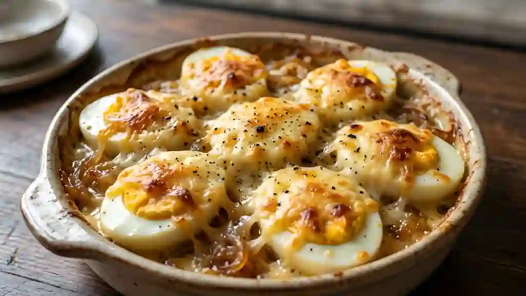 Oeufs Gratinés aux Oignons Fondants - Photo de présentation