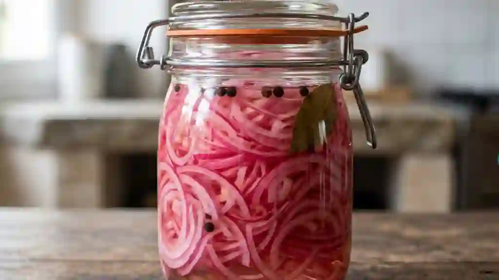 Oignons au vinaigre croquants et acidulés - Photo de présentation