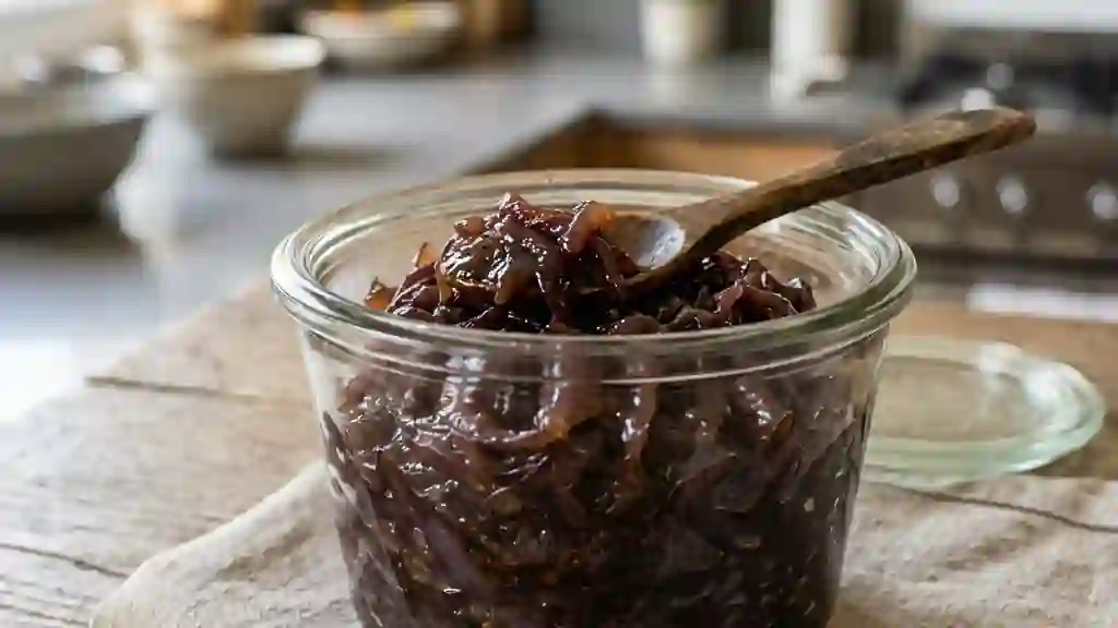 Oignons confits fondants au vinaigre rouge - Photo de présentation