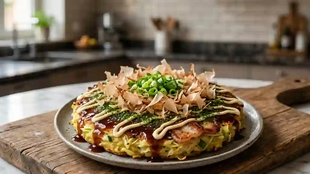 Okonomiyaki : la galette japonaise fondante - Photo de présentation