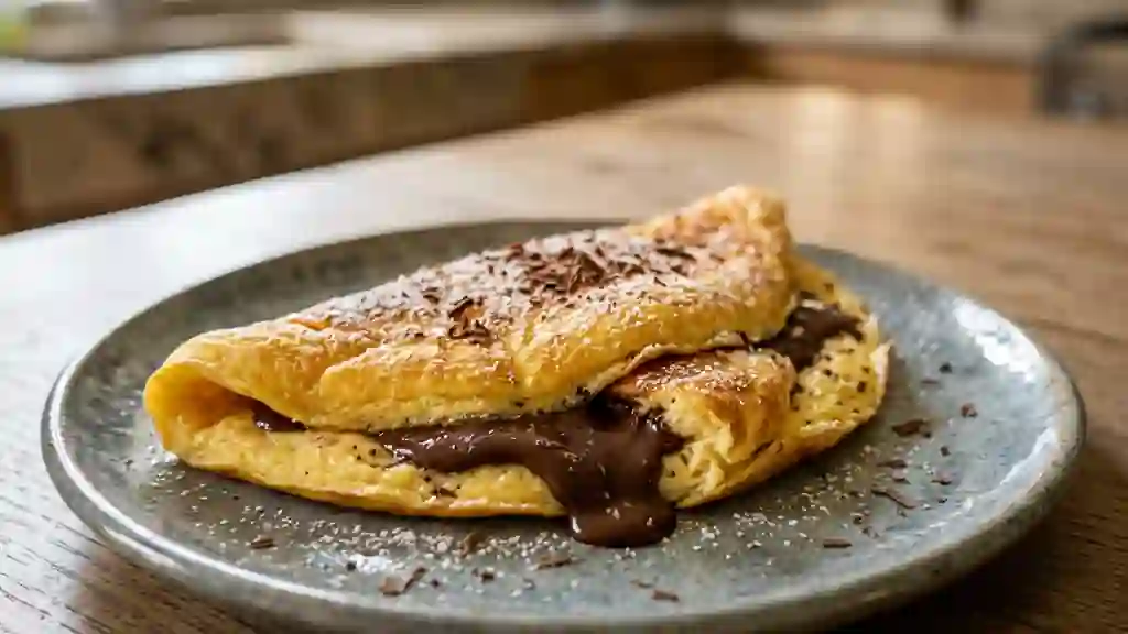 Omelette fondante au chocolat noir et vanille - Photo de présentation