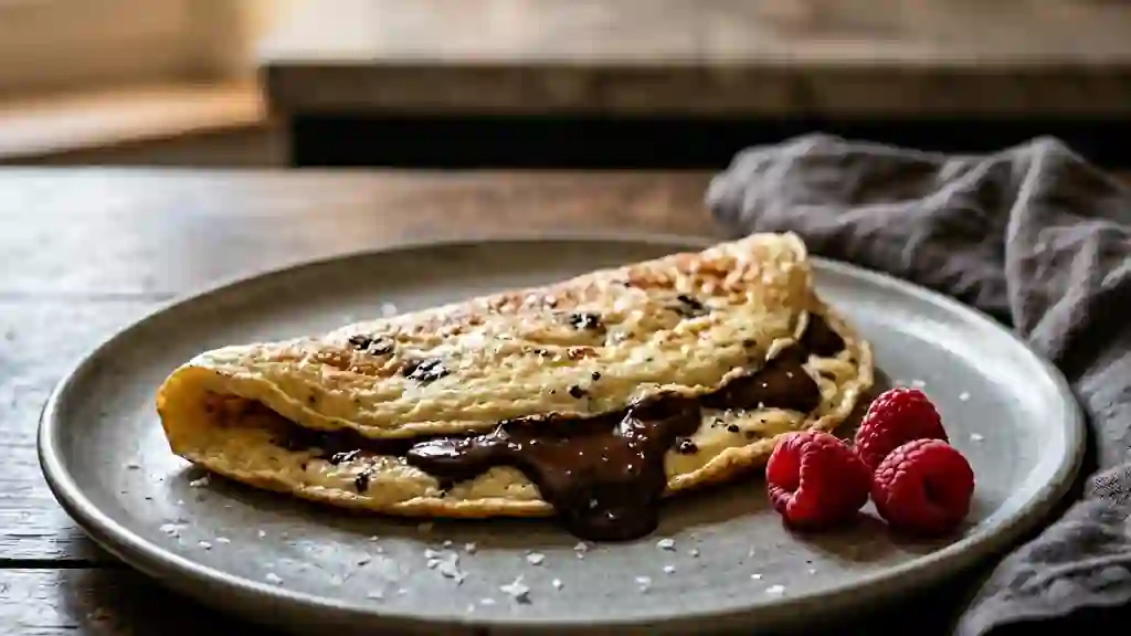 Omelette fondante au chocolat noir - Photo de présentation