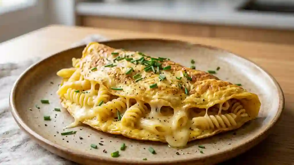 Omelette de Pâtes Fondante et Dorée - Photo de présentation