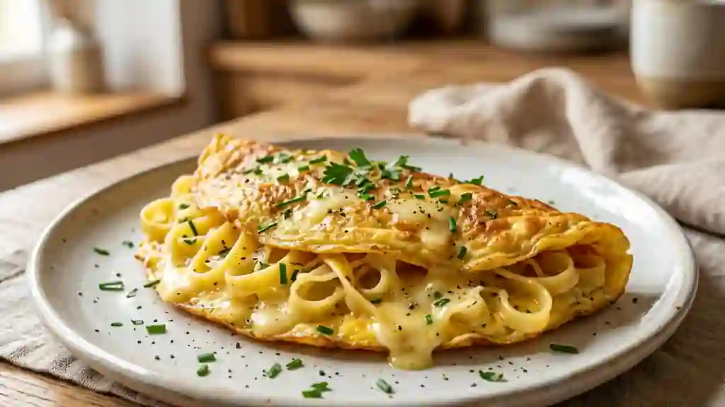 Omelette Crémeuse aux Pâtes Fraîches - Photo de présentation