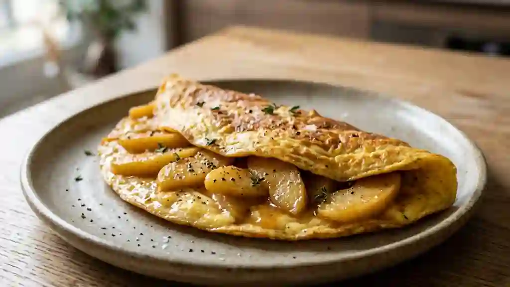 Omelette Fondante Pommes et Calvados - Photo de présentation