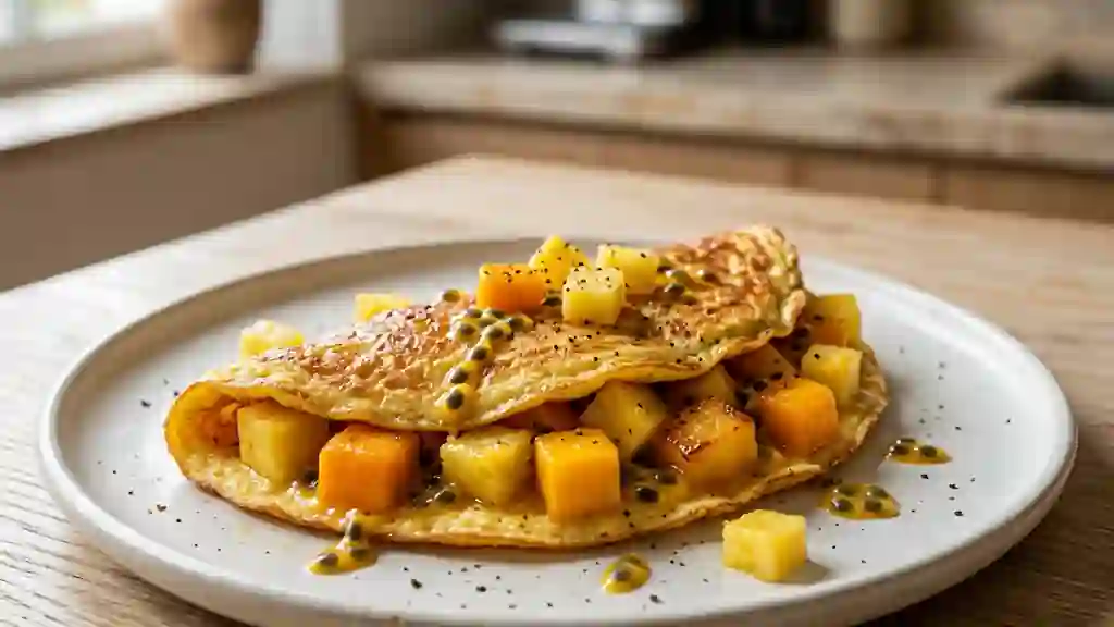 Omelette fondante mangue et passion - Photo de présentation