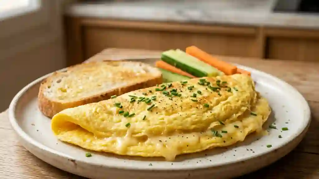 Omelette crémeuse au fromage fondant - Photo de présentation