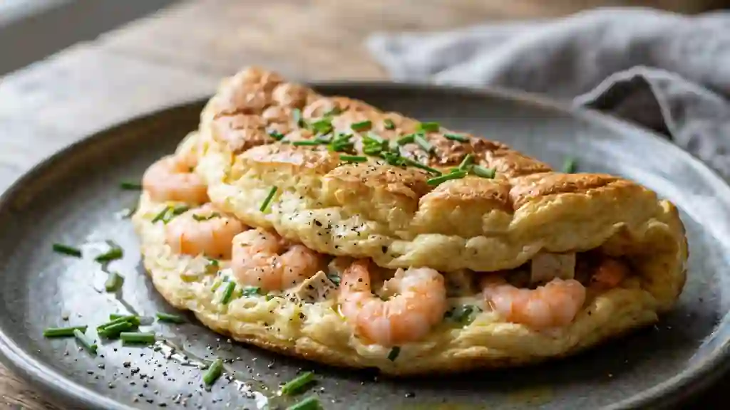 Omelette Nuage aux Crevettes et Tofu - Photo de présentation