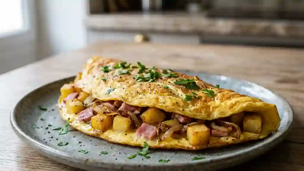 Omelette Russe aux Pommes de Terre et Jambon - Photo de présentation