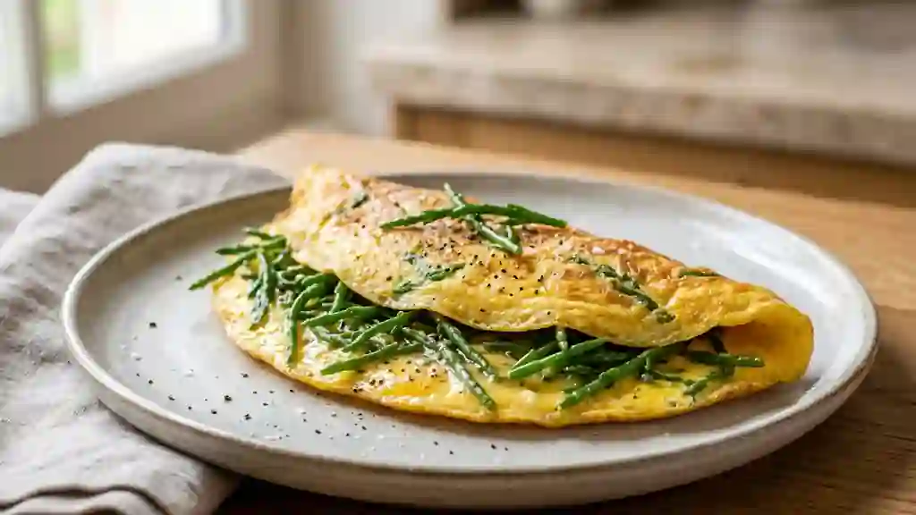 Omelette Crémeuse à la Salicorne Iodée - Photo de présentation