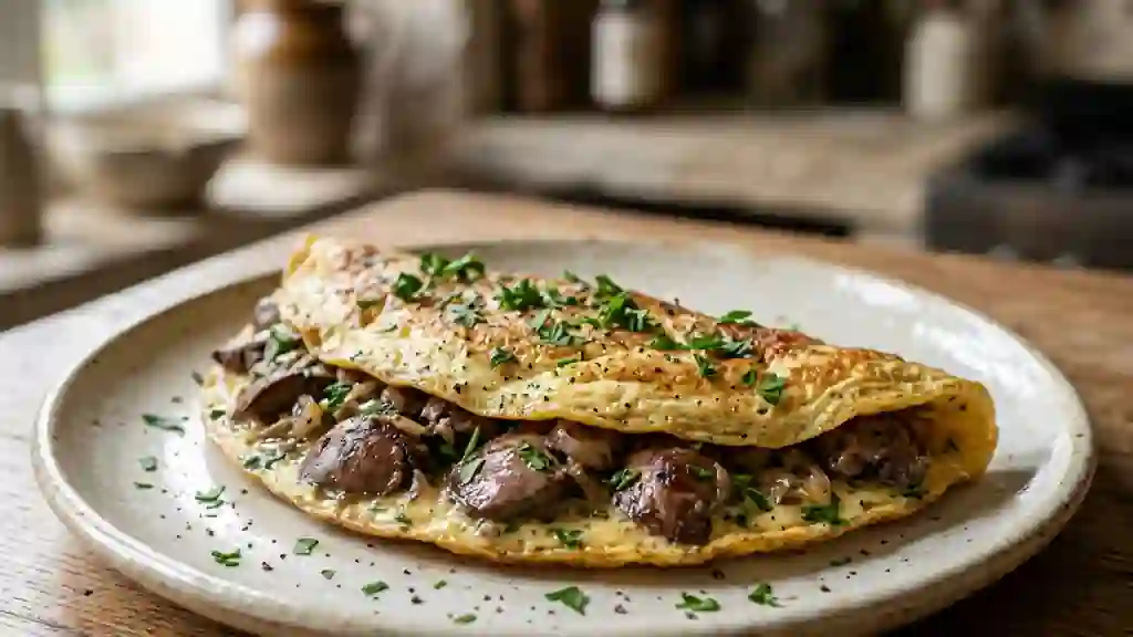 Omelette onctueuse aux foies de volaille - Photo de présentation