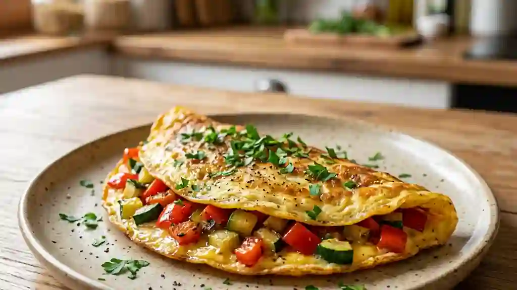 Omelette fondante aux légumes du soleil - Photo de présentation
