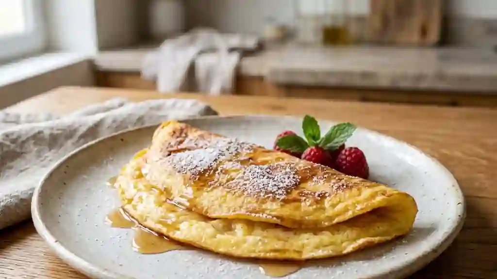 Omelette vanillée mousseuse et fondante - Photo de présentation