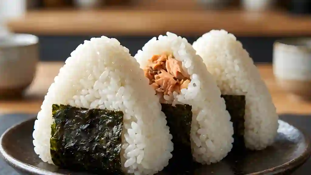 Onigiri au saumon et algue nori croquante - Photo de présentation