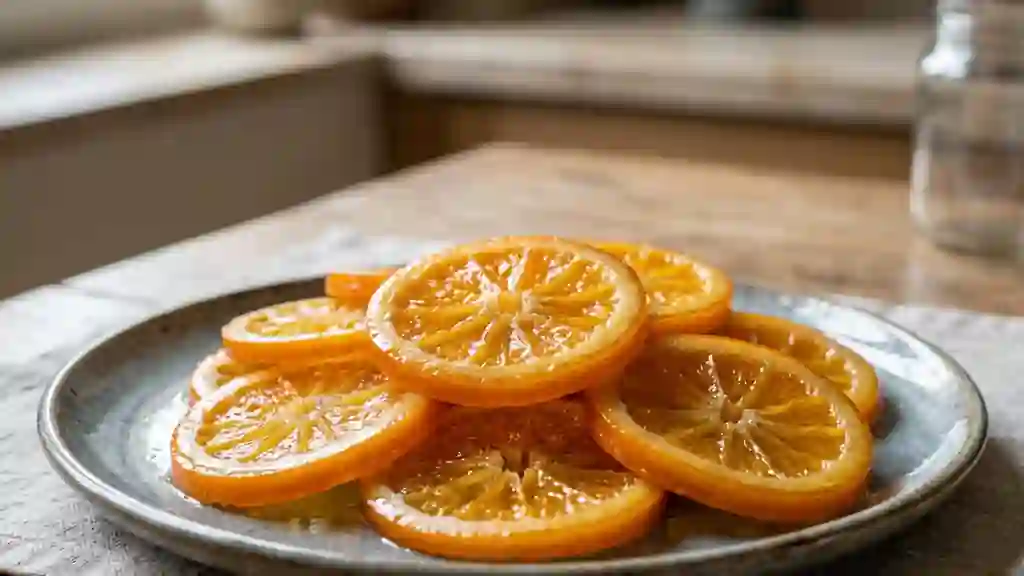 Oranges confites fondantes et brillantes - Photo de présentation